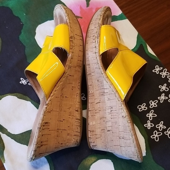 💕BORN💕 Cork Platform Wedge Sandal Patent Leather - Picture 7 of 12